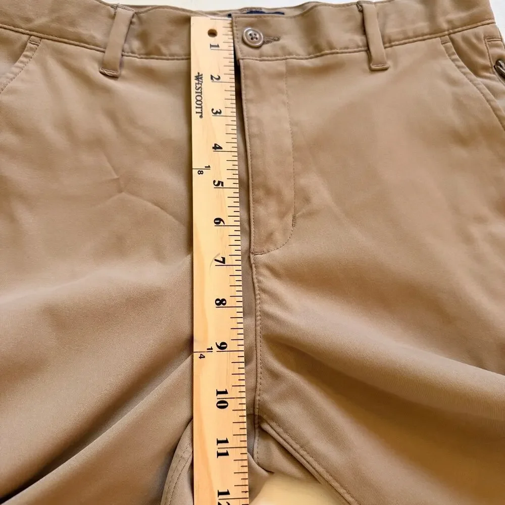 Lands End Boys School Uniform Khaki Active Chino Performance Shorts Size 16
